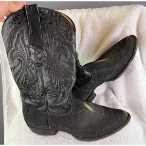Cuadra Mens Cowboy Boots Black Stingray Leather Size 12 Made In Mexico RARE